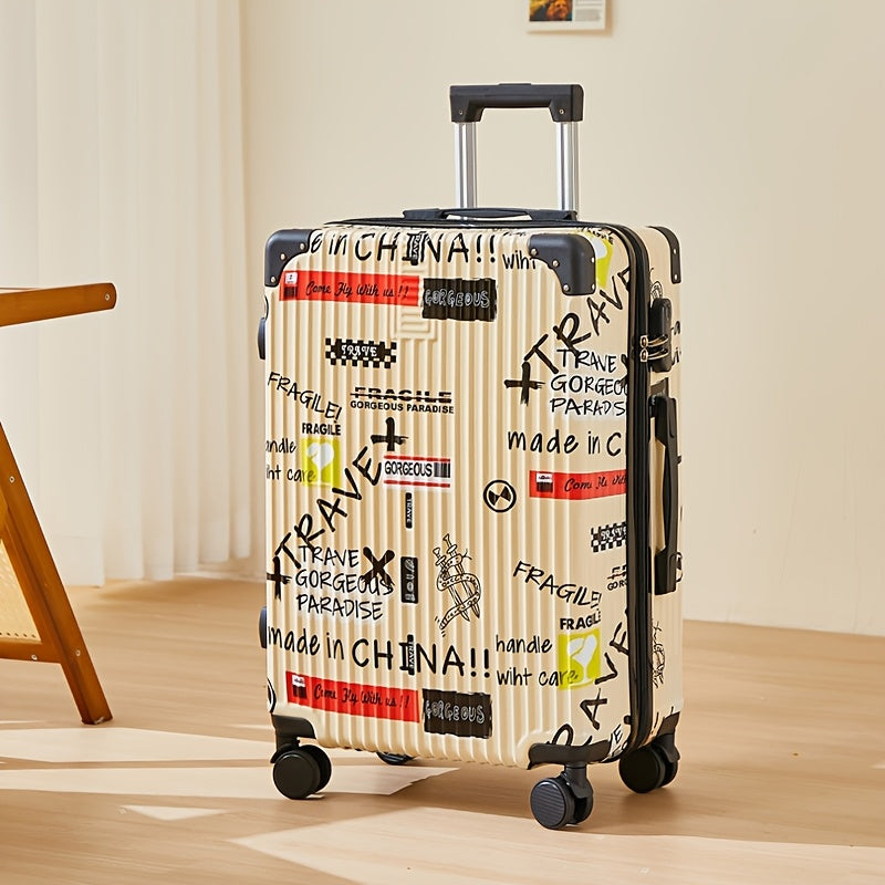 Luxe Graffiti Koffer met Ruimte-thema – 24 Inch Luchtvaartkoffer met Spinner Wielen en TSA-slot