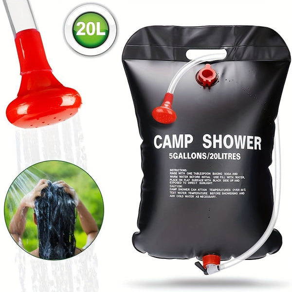 Draagbare Campingdouche – 20L Capaciteit met Verwijderbare Slang en Douchekop voor Buitenavonturen