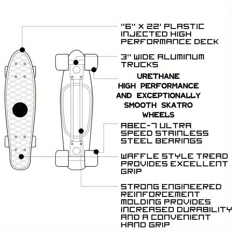 Mini Cruiser Skateboard - Compact, Stijlvol en Geschikt voor Alle Niveaus