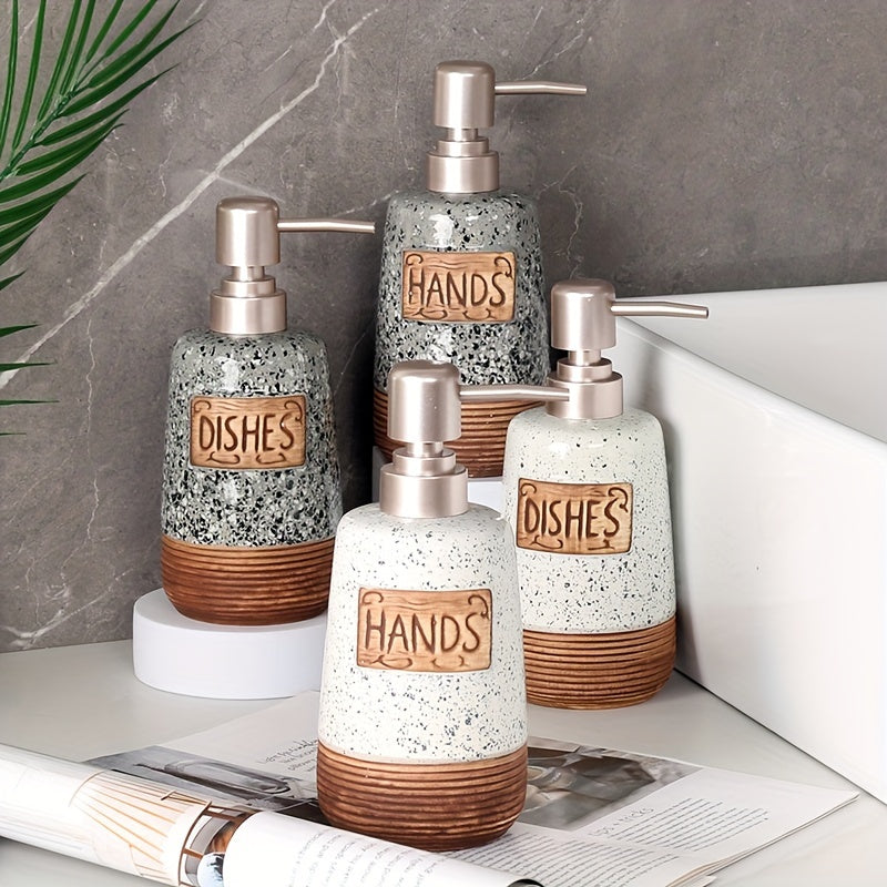 Vintage Keramische Zeepdispenser – 420ml voor Keuken of Badkamer