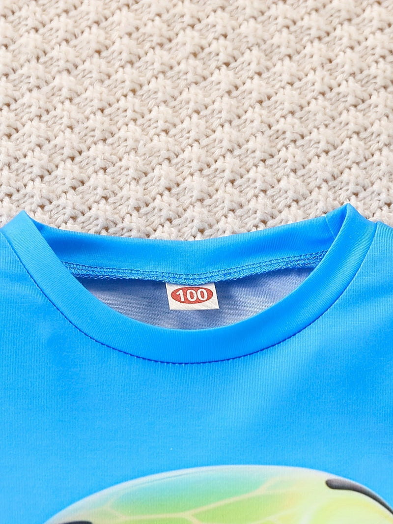 Turtle Print Zomer Set – Casual T-Shirt en Shorts voor Jongens