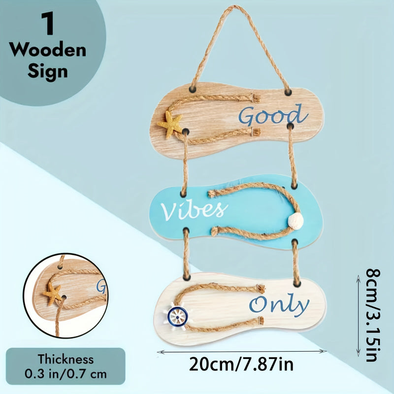 Houten Flip-Flop Wanddecoratie - Nautische Stijl voor een Zomerse Uitstraling