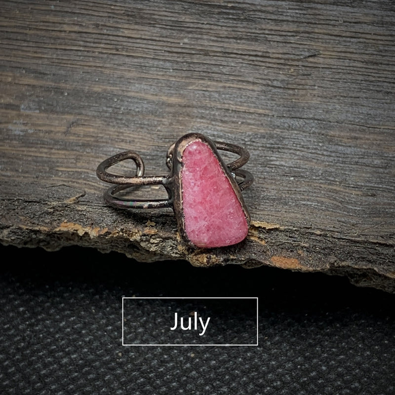 Natuurlijke Ruwe Steen Verjaardagsring – Selina