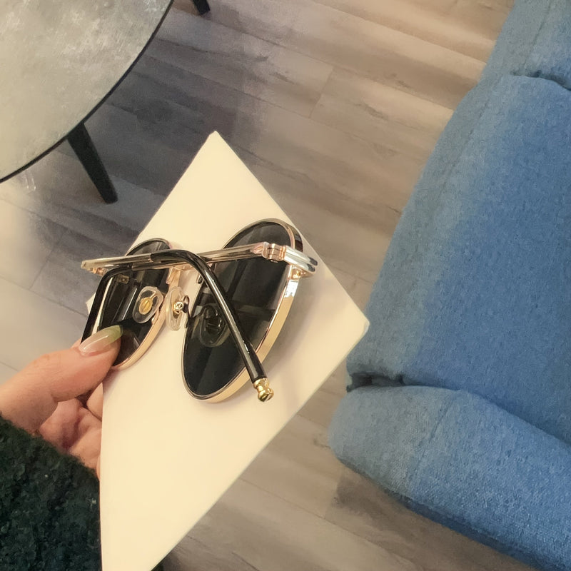 Vintage Ronde Zonnebril voor Dames – Retro Design met Metaal en Kunststof voor Elke Gelegenheid
