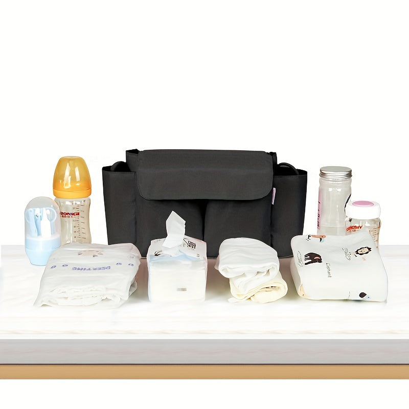 Multifunctionele Stroller Tas – Grote Capaciteit, Waterdichte Hangtas met Vakken voor Essentiële Babyspullen