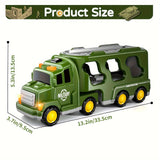 ArmyForce 14-in-1 Militaire Speelgoedset - Vrachtwagen met Tanks, Soldaten en Geluidseffecten
