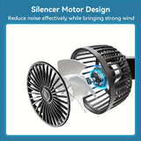 Draagbare Dubbele Autoventilator – 5-Blad 360° Draaibaar Ultra-Stil