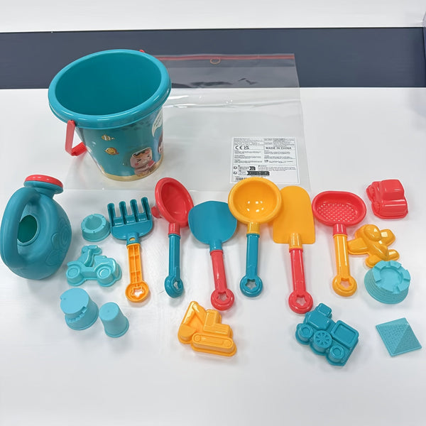 18-delige Strand- en Sneeuwspeelgoed Set – Compleet met Emmer, Schep en Fun Tools voor Creatief Spelen