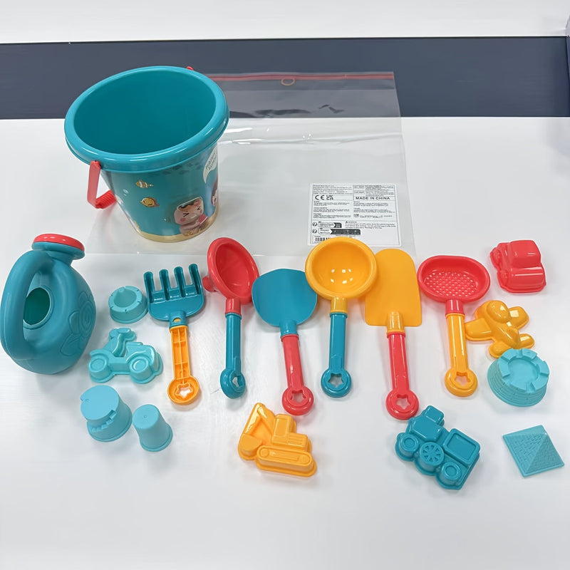 18-delige Strand- en Sneeuwspeelgoed Set – Compleet met Emmer, Schep en Fun Tools voor Creatief Spelen