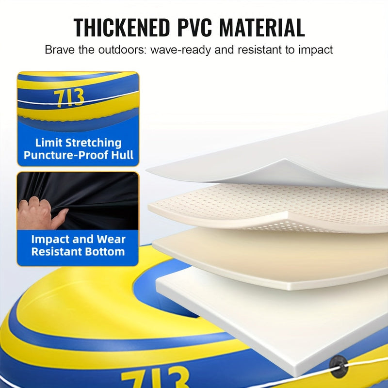 Opblaasbaar Vissersboot Set – Lichtgewicht PVC Boot voor 2 Personen met Peddels