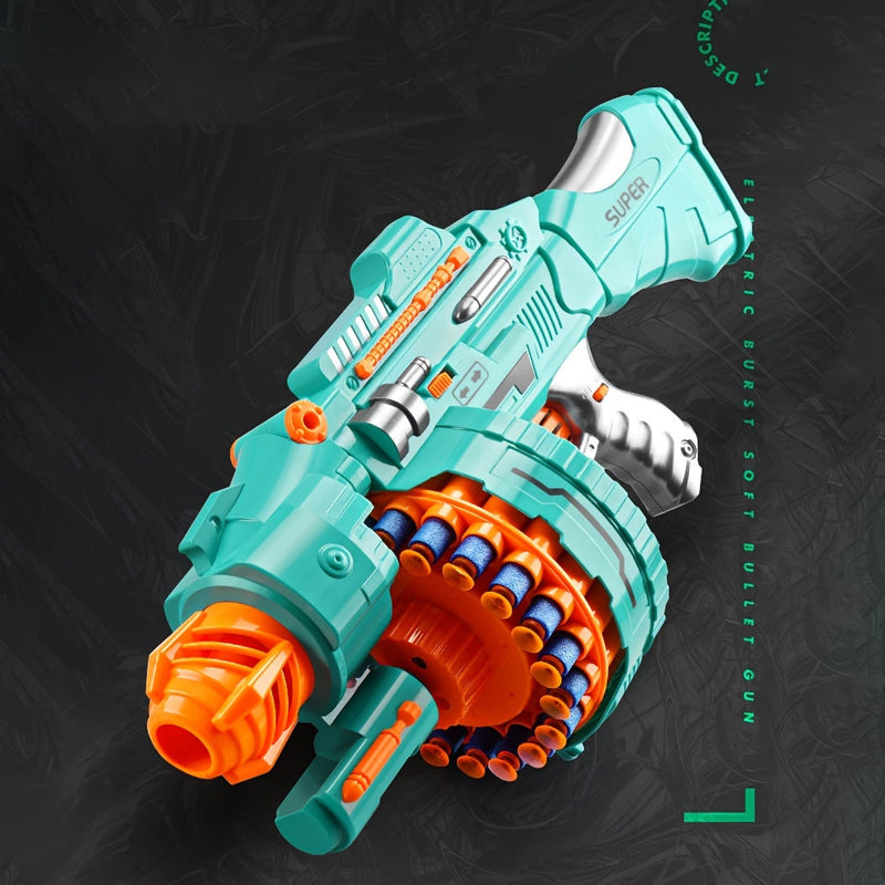 Automatische Schuimblaster – Turquoise Pistol met 40 Schuimballetjes voor Spelplezier