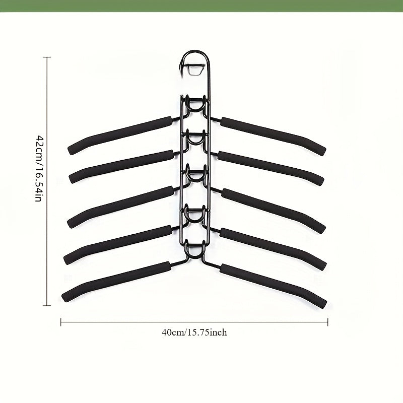 Multilaagse Kledinghangers Set – 5-in-1 Ruimtebesparende Organizer met Antislip Schuimkussentjes