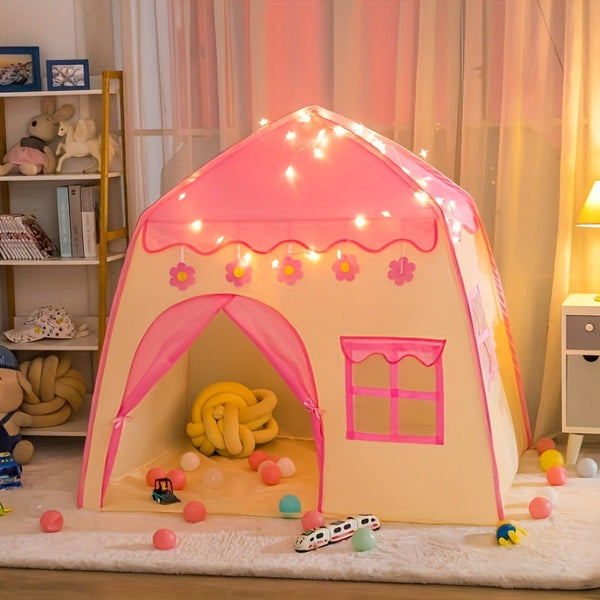 Bloemen Prinsessentent voor Kinderen – Met Sterrenverlichting en Speelgoedaccessoires