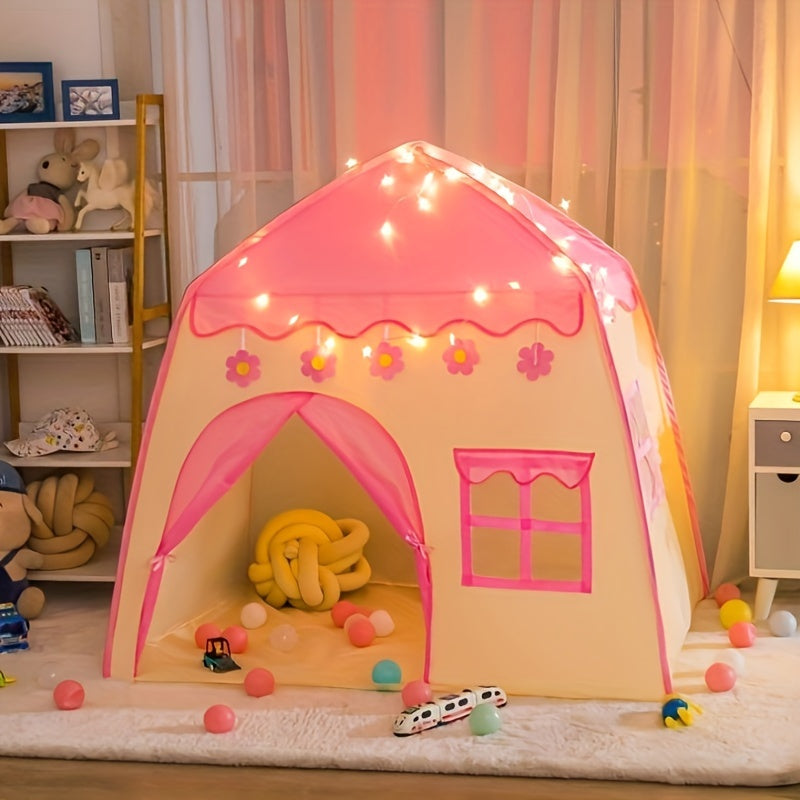 Bloemen Prinsessentent voor Kinderen – Met Sterrenverlichting en Speelgoedaccessoires