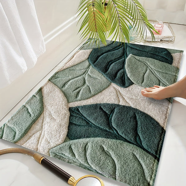Bladeren Badmat – Absorberend, Pluche en Comfortabel voor de Badkamer