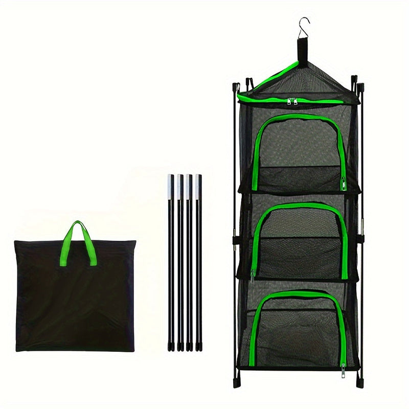 3-laags Camping Opbergrek – Duurzaam, Compact en Handig voor Camping en Buitenactiviteiten
