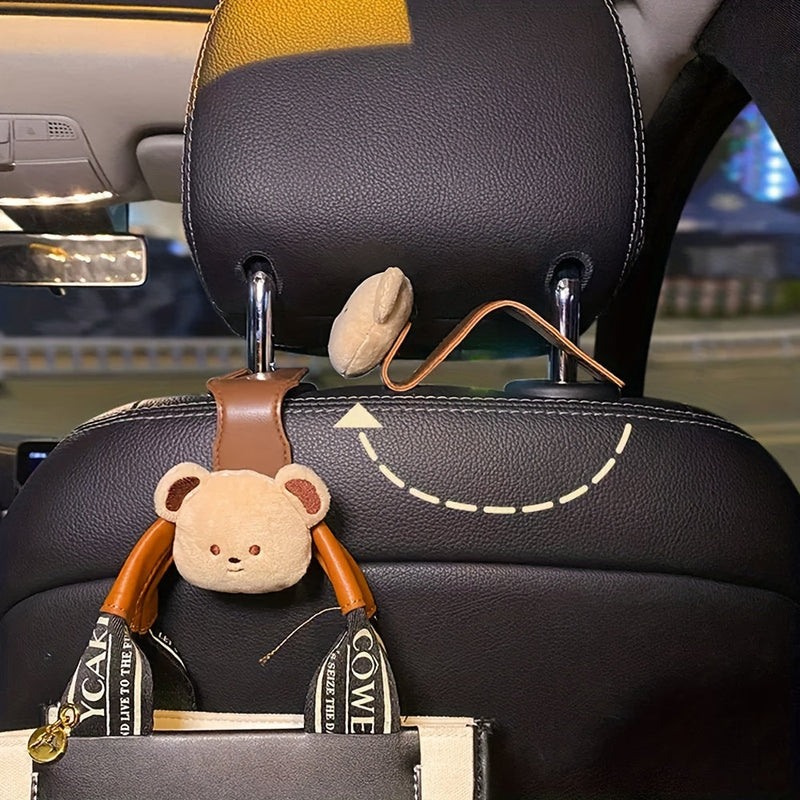 Auto-hoofdkussenhaken met berenontwerp – Praktische opbergruimte voor onderweg (1+1 Gratis)