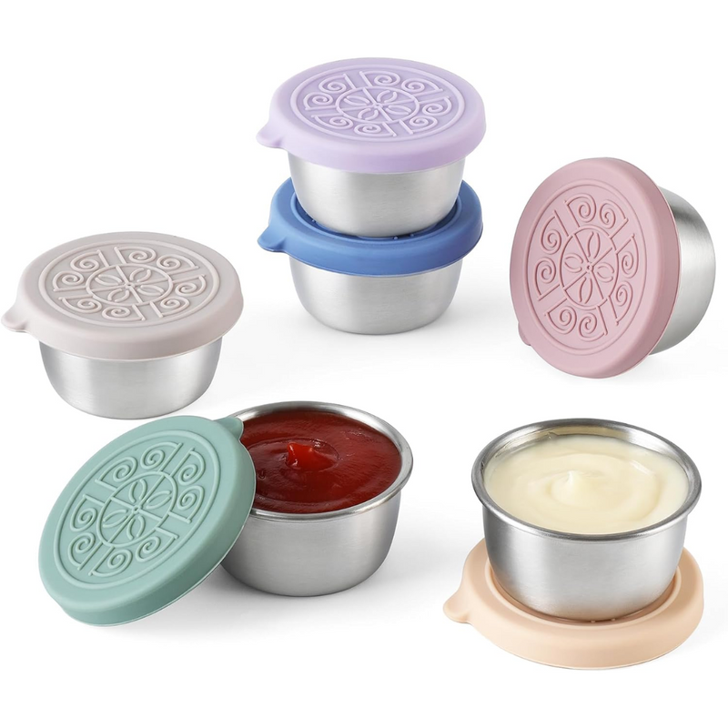 Lekkende Saucenbekers van RVS (6 stuks) – FlavorPods