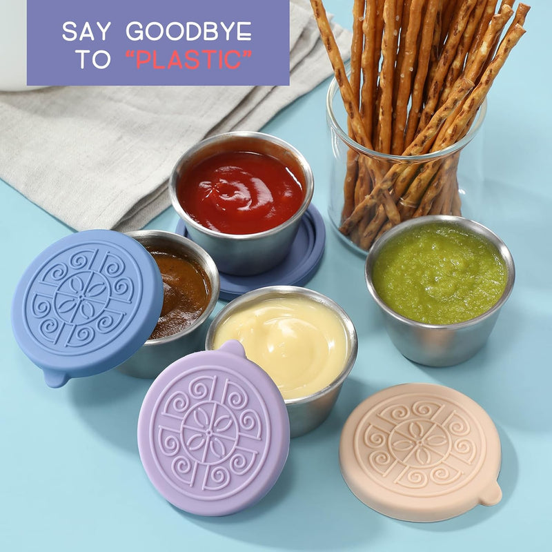 Lekkende Saucenbekers van RVS (6 stuks) – FlavorPods