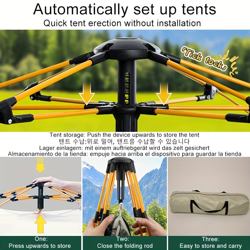 Snelle Opzet 4-Persoons Camping Tent – Ademend en Winddicht Schuilplaats