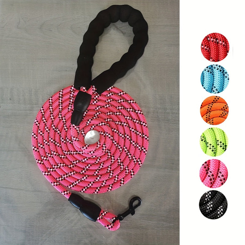 Versterkte Reflecterende Hondenriem met Gevoerde Handgreep – Duurzaam en Veilig voor Krachtige Honden