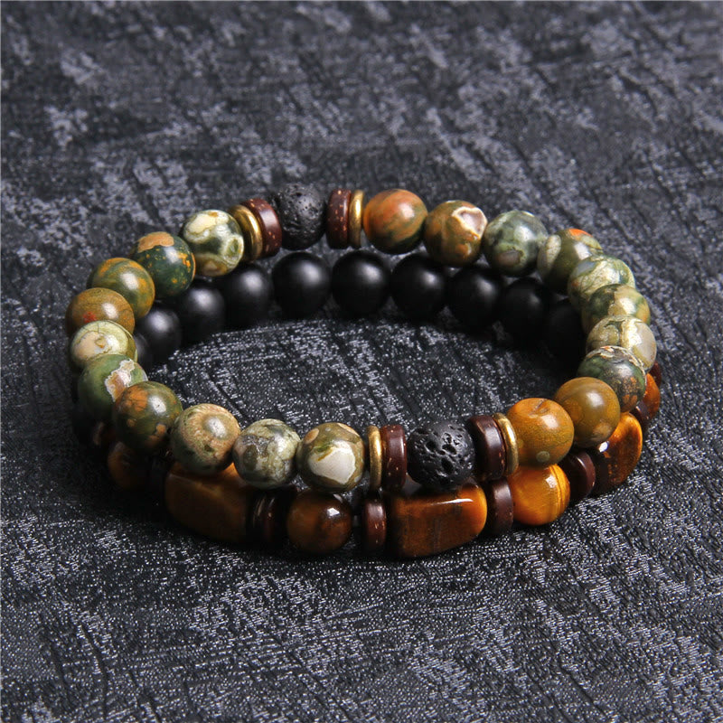 Afrikaans Turkoois & Tijgeroog Armband - Naya