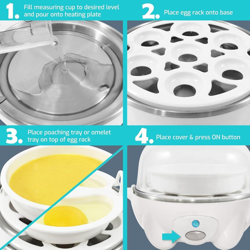 Eierkoker – Snelle Koken, Pocheren & Omeletbereiding met Automatische Afsluiting