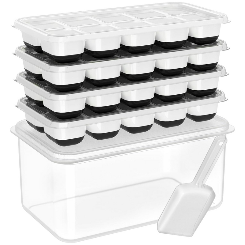 Stapelhbare siliconen ijsblokjesvormen met opbergdoos