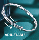 Gedraaide Zilveren Armband - Elegant en Verstelbaar Ontwerp