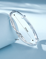 Gedraaide Zilveren Armband - Elegant en Verstelbaar Ontwerp