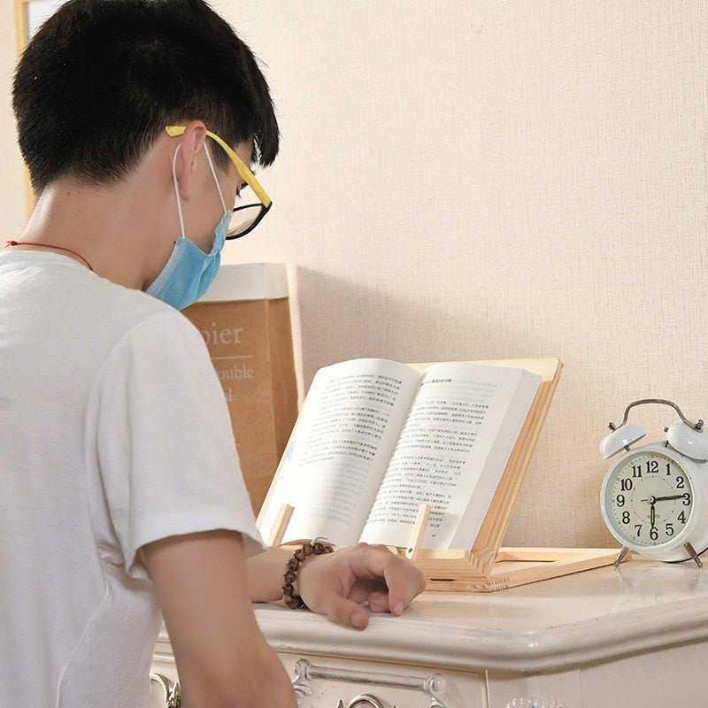 Boekenstandaard Hout - Multi-Apparaat Houder Design