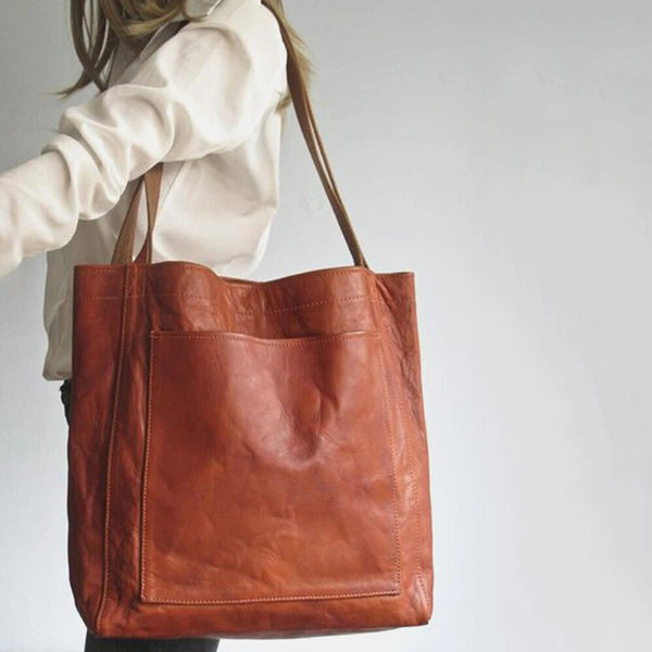 Elegante Leren Tas met Luxe en Vlekbestendige Binnenkant