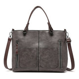 Elegante Vintagestijl Leren Schoudertas Dames