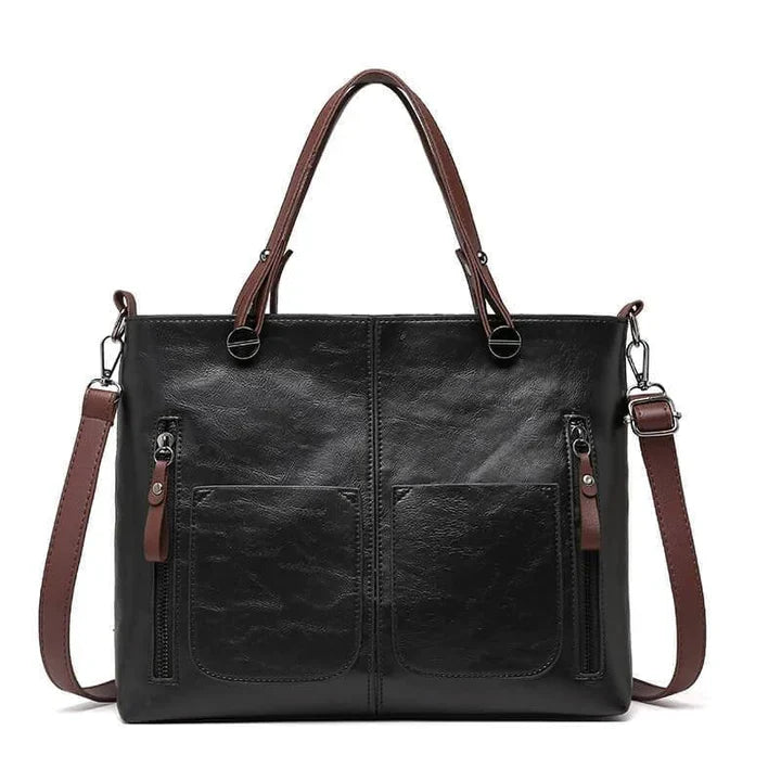 Elegante Vintagestijl Leren Schoudertas Dames