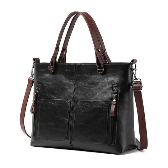Elegante Vintagestijl Leren Schoudertas Dames