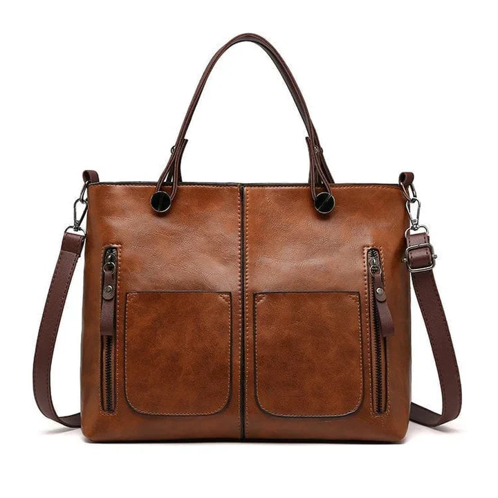 Elegante Vintagestijl Leren Schoudertas Dames