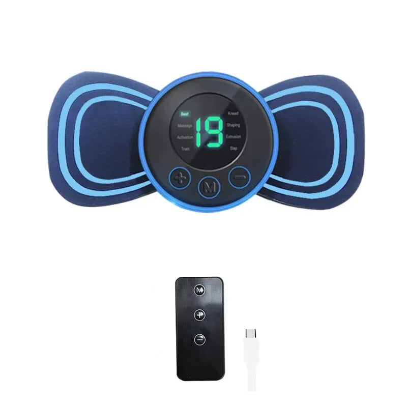 Draagbare Elektrische Mini-Halsmassager met Pad & Afstandsbediening | Slim Massageapparaat