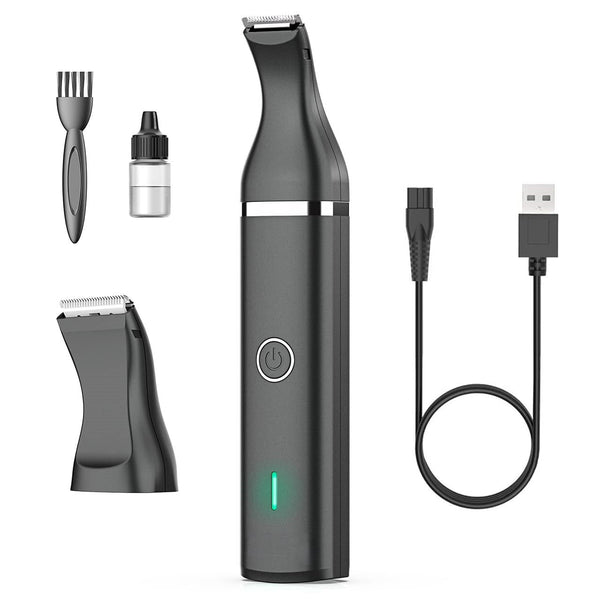 Huisdier Haartrimmer met Dubbele Bladen - Stille & Draadloze Verzorgingsgereedschap