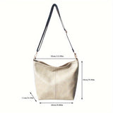 Brede Geometrische Tas – Grote Capaciteit Crossbody met Retro Vibe