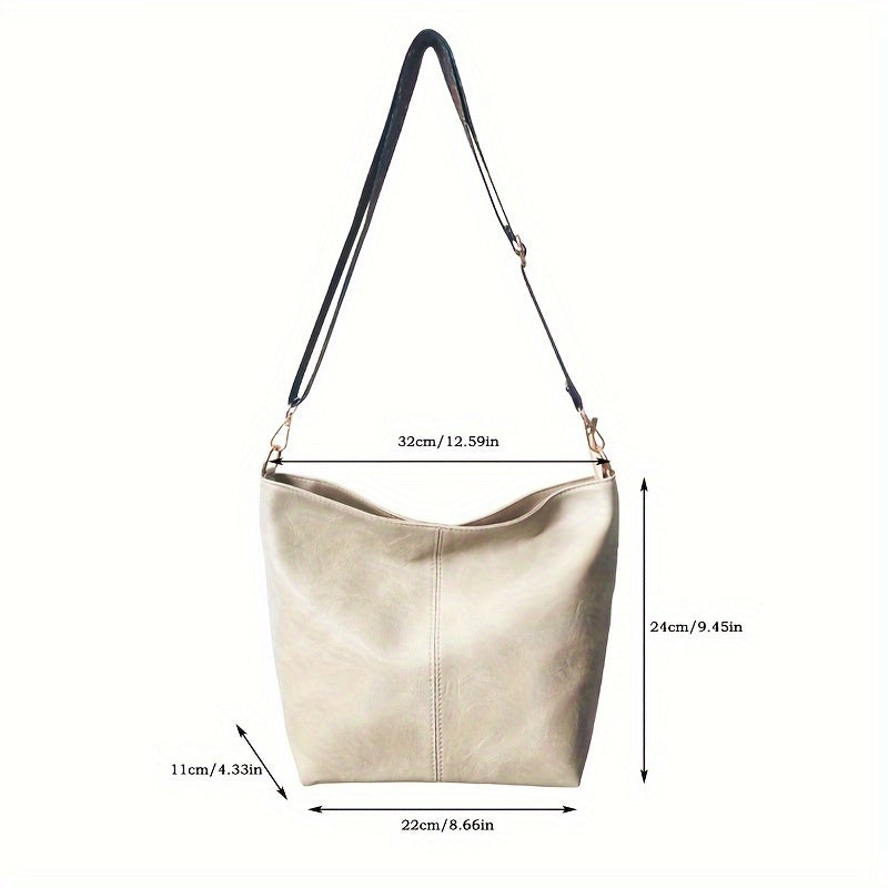 Brede Geometrische Tas – Grote Capaciteit Crossbody met Retro Vibe