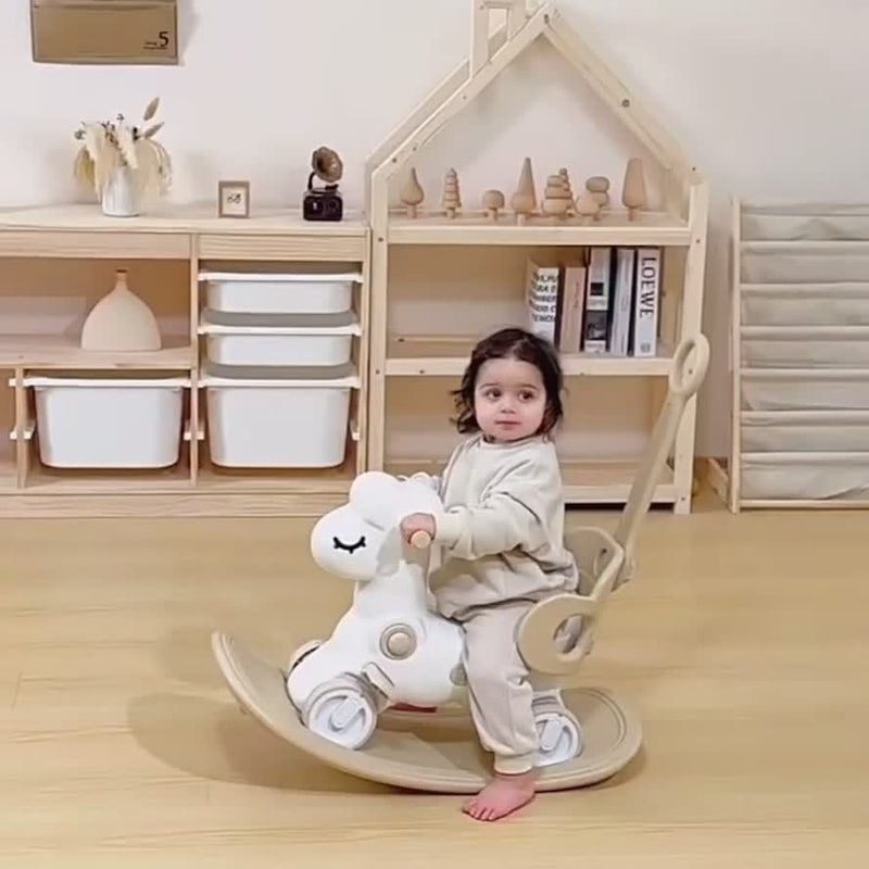 2-in-1 Baby Schommelpaard en Loopfiets - Veilig en Leuk Speelgoed
