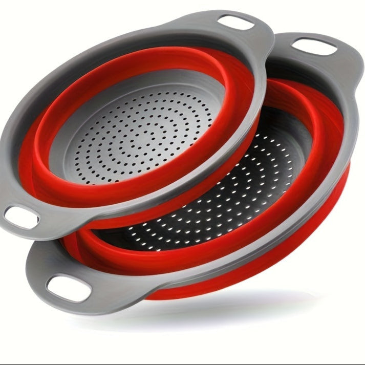 Opvouwbare Siliconen Vergiet Set – Perfect voor Pasta, Groenten en Fruit