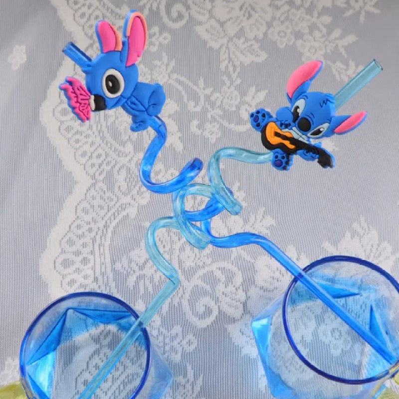 Stitch Herbruikbare Rietjes Set – 16 Kleurrijke Rietjes voor Feesten en Verjaardagen