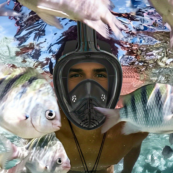Volledig Gezicht Snorkelmasker – 180° Panoramisch Zicht en Camera Montage voor Perfecte Onderwaterervaring