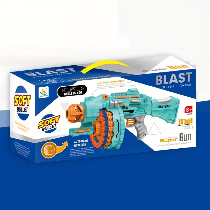 Automatische Schuimblaster – Turquoise Pistol met 40 Schuimballetjes voor Spelplezier