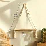 Boho Macramé Wandplank – Handgemaakte Houten Plank met Touwontwerp voor een Sfeervol Interieur