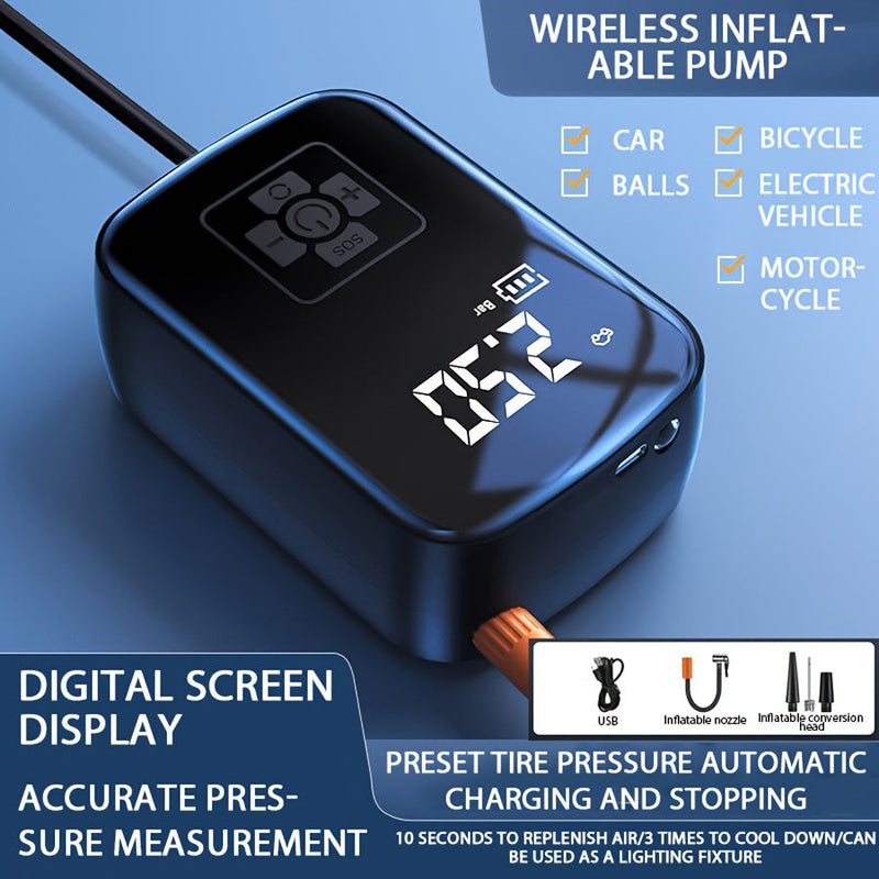 AirPump Pro - Draagbare Luchtcompressor met Digitale Display & LED Licht