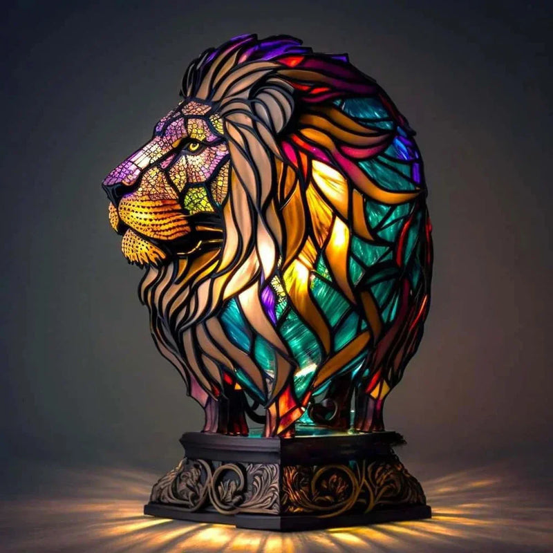 Artistieke Glasmozaïek Dierenlamp – Kleur en Sfeer in Huis
