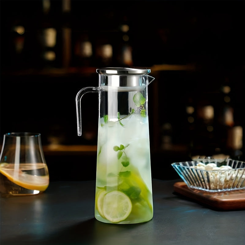Glazen Waterkan met Deksel – Ideaal voor Sap, Bubble Tea en Verfrissende Zomerdranken