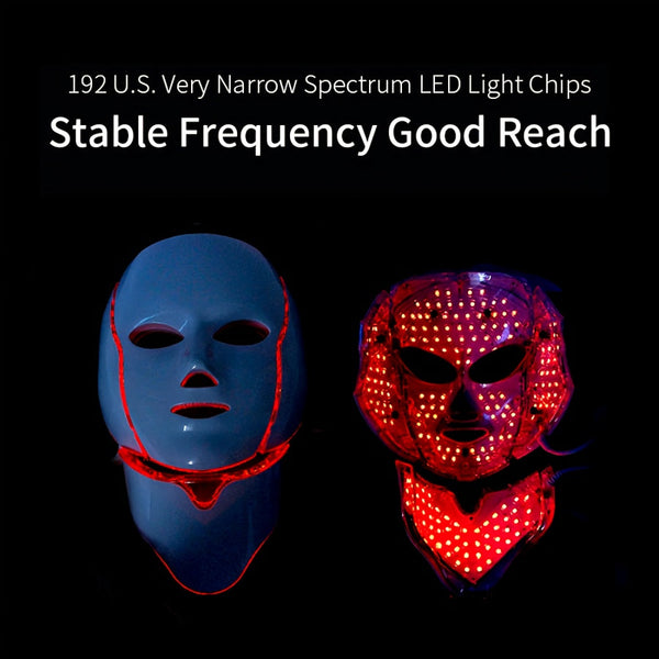 7-Kleur LED Gezichts- en Nekmasker – USB Oplaadbaar Huidverzorgingsapparaat